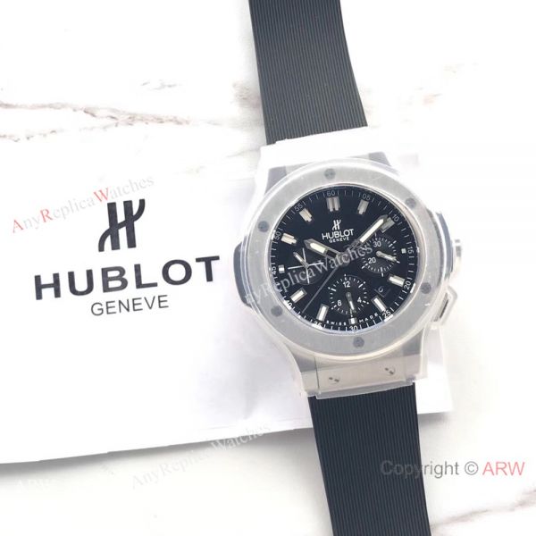 New Replica Hublot Big Bang 44mm Watch SS Black Dial 4100 Swiss Grade New Replica Hublot Big Bang 44mm Watch SS Black Dial 4100 Swiss Grade