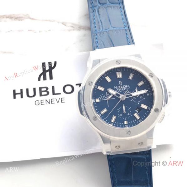 Swiss Grade Knock off Hublot Big Bang 4100 watch SS Blue Gummy Strap Swiss Grade Knock off Hublot Big Bang 4100 watch SS Blue Gummy Strap