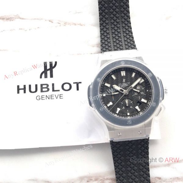 Swiss Grade Replica Hublot Big Bang 4100 Chrono watch SS Black Bezel Swiss Grade Replica Hublot Big Bang 4100 Chrono watch SS Black Bezel