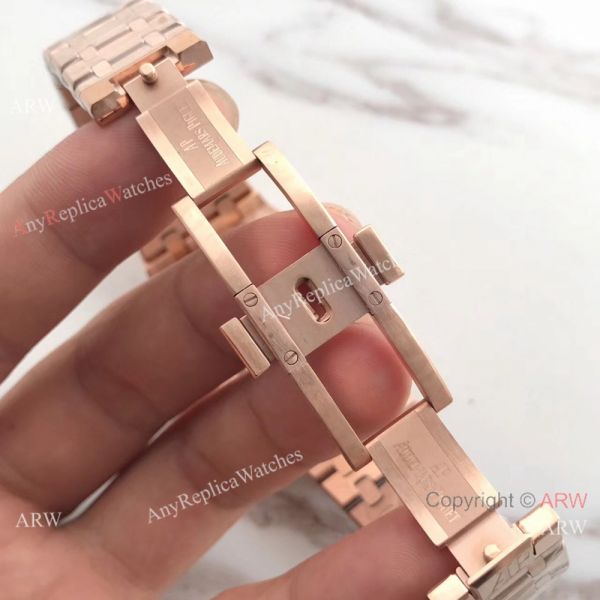 JH Copy Audemars Piguet Royal Oak Automatic Extra Thin Watch Rose Gold Diamond Bezel JH Copy Audemars Piguet Royal Oak Automatic Extra Thin Watch Rose Gold Diamond Bezel
