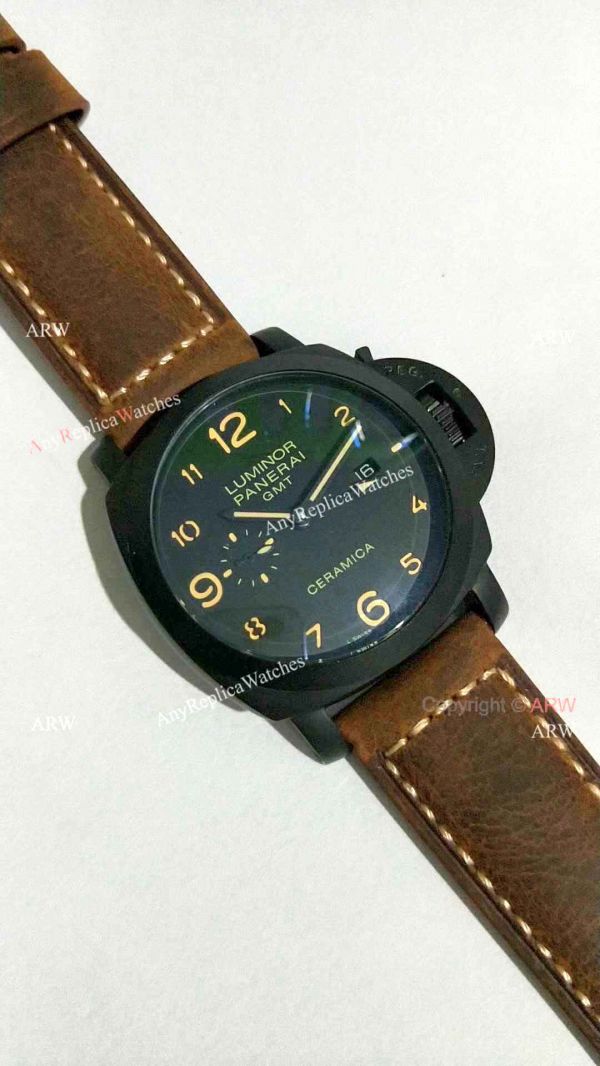 Copy Panerai PAM 441 Luminor GMT Ceramica Watch Black Case Copy Panerai PAM 441 Luminor GMT Ceramica Watch Black Case