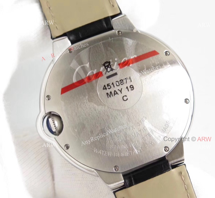 AF Factory Swiss Cartier Ballon Bleu White Dial Black Leather Strap Watch AF Factory Swiss Cartier Ballon Bleu White Dial Black Leather Strap Watch