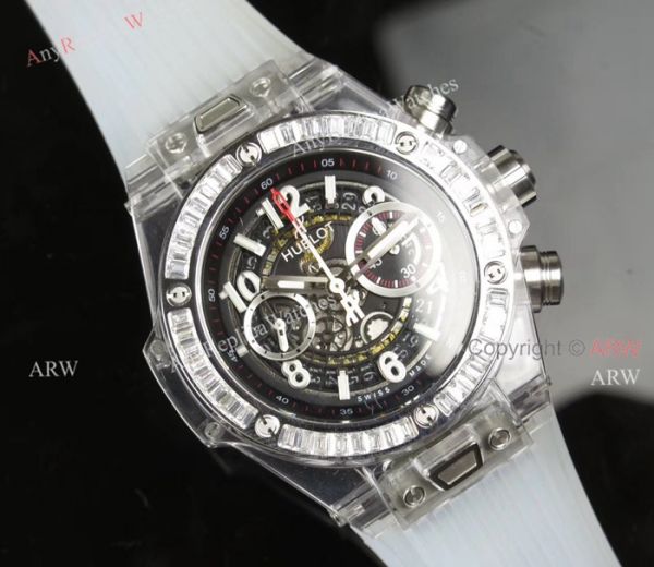 Swiss 7750 Replica Hublot Big Bang Unico Sapphire Black Rubber Band Diamond Bezel Big Band Watch Swiss 7750 Replica Hublot Big Bang Unico Sapphire Black Rubber Band Diamond Bezel Big Band Watch