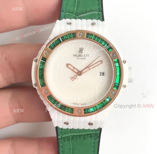 Swiss 9015 Hublot Big Bang Tutti Frutti Caviar White Rubber Strap Watches 45mm Swiss 9015 Hublot Big Bang Tutti Frutti Caviar White Rubber Strap Watches 45mm