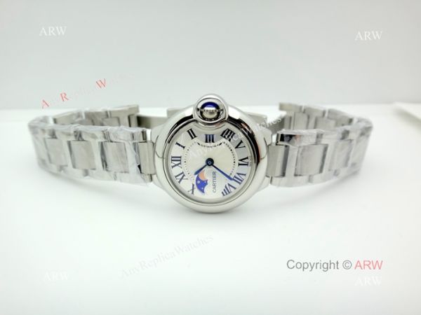 Cartier Ballon Bleu Moon psase Ladies 26mm Watch Stainless Steel Cartier Ballon Bleu Moon psase Ladies 26mm Watch Stainless Steel