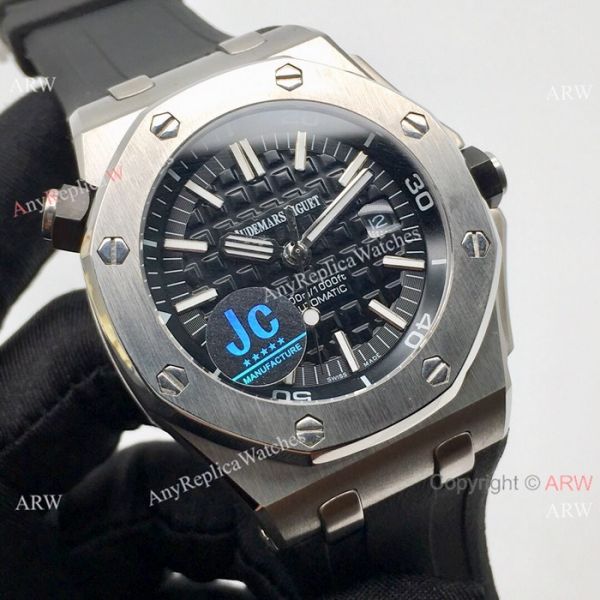 Fake Audemars Piguet Royal Oak Offshore Diver Watches SS Black Dial 42mm Fake Audemars Piguet Royal Oak Offshore Diver Watches SS Black Dial 42mm