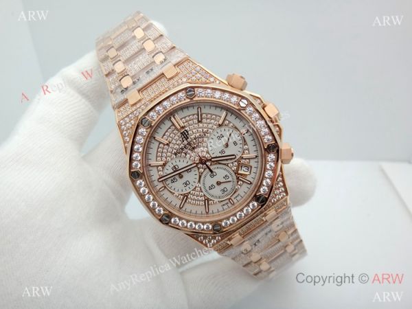AAA Replica Audemars Piguet Royal Oak Rose Gold diamond Watches 41mm AAA Replica Audemars Piguet Royal Oak Rose Gold diamond Watches 41mm