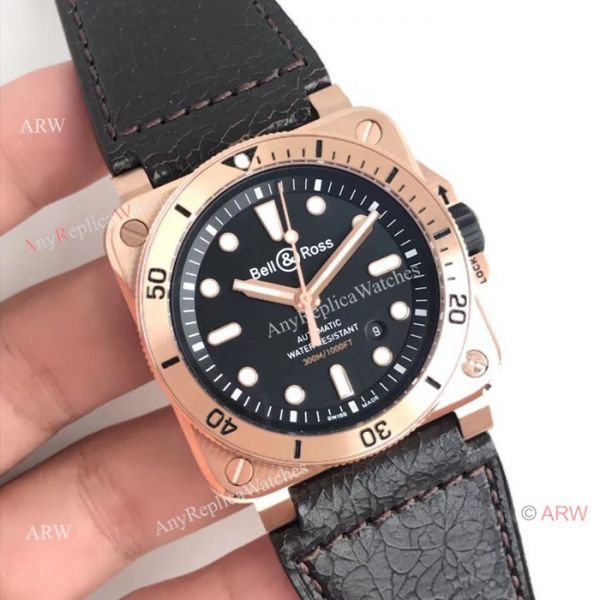 Newest Replica Bell and Ross BR03-92 Diver Bronze Watch Rose Gold Newest Replica Bell and Ross BR03-92 Diver Bronze Watch Rose Gold