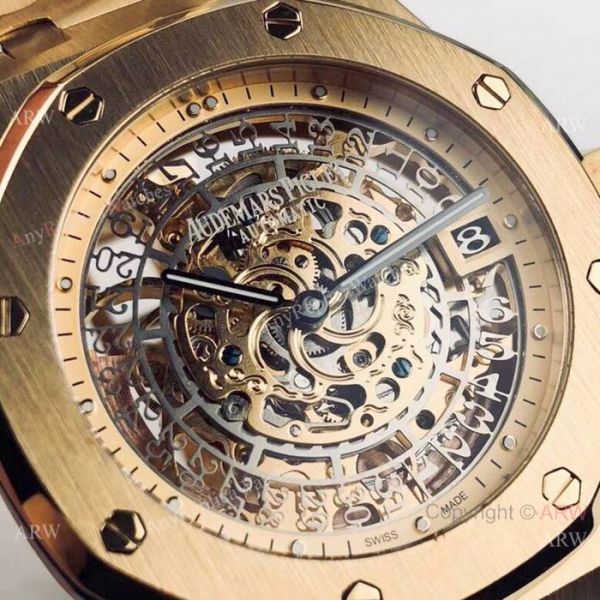 Replica Audemars Piguet Royal Oak 43mm Watches Gold Skeleton Dial Replica Audemars Piguet Royal Oak 43mm Watches Gold Skeleton Dial