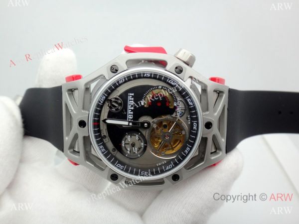 Fake Hublot Techframe Ferrari Tourbillon Titanium Watches 40mm Fake Hublot Techframe Ferrari Tourbillon Titanium Watches 40mm