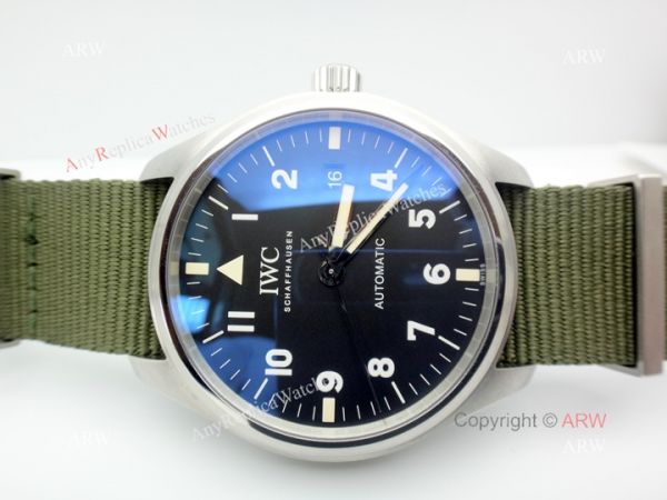 Swiss Copy IWC Portuguese Black Face Green nylon Strap Wrist Swiss 2892 Swiss Copy IWC Portuguese Black Face Green nylon Strap Wrist Swiss 2892