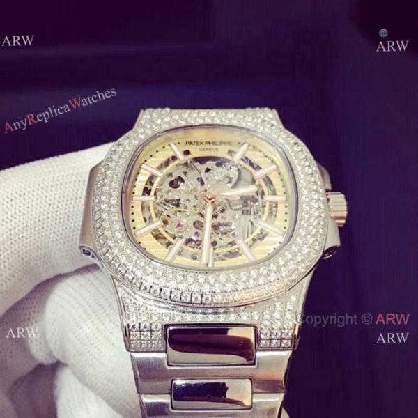 Copy Patek Philippe Nautilus Ice Out Watch Stainless Steel White Hollow Copy Patek Philippe Nautilus Ice Out Watch Stainless Steel White Hollow