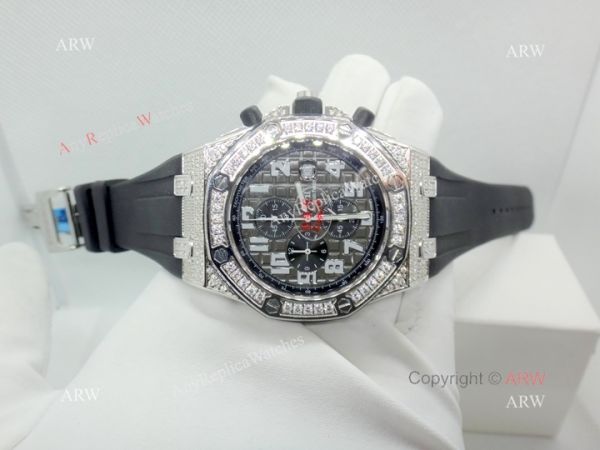 Best Copy Audemars Piguet Royal Oak Offshore Watch Full Diamond Gray Dial Best Copy Audemars Piguet Royal Oak Offshore Watch Full Diamond Gray Dial
