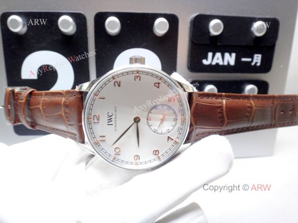 IWC Portuguese 8 Days Watch Replica SS Brown Leather Strap IWC Portuguese 8 Days Watch Replica SS Brown Leather Strap