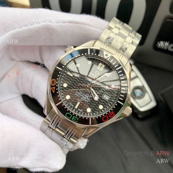 Omega Replica Watches James Bond Stainless steel Colorful bezel Omega Replica Watches James Bond Stainless steel Colorful bezel
