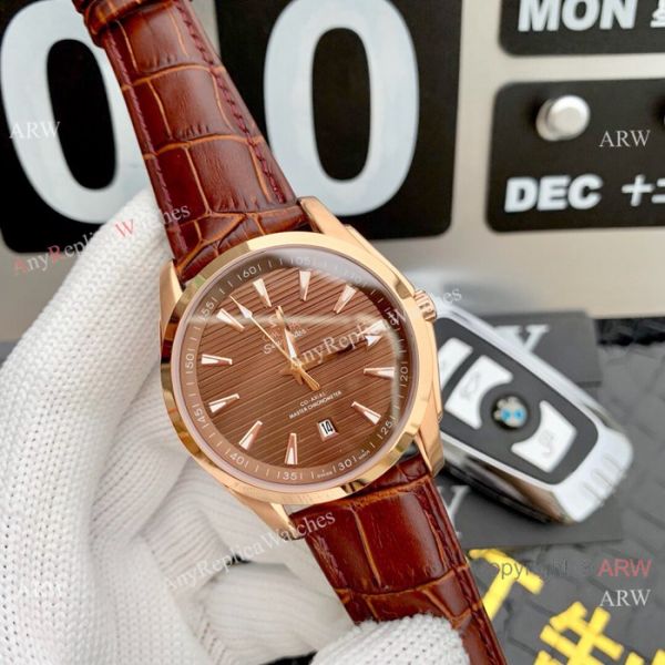 Omega Seamaster Aqua Terra Swiss 8900 Watch Rose Gold Bezel Omega Seamaster Aqua Terra Swiss 8900 Watch Rose Gold Bezel