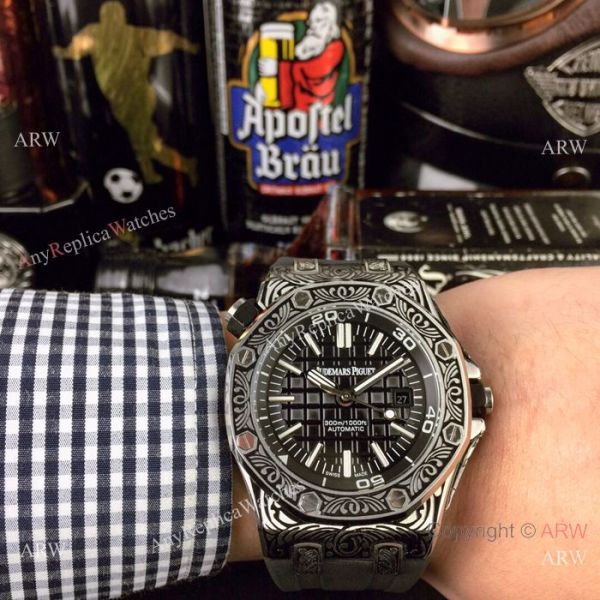 Replica Audemars Piguet Royal Oak Offshore Tattoo Watch SS Black Dial Replica Audemars Piguet Royal Oak Offshore Tattoo Watch SS Black Dial