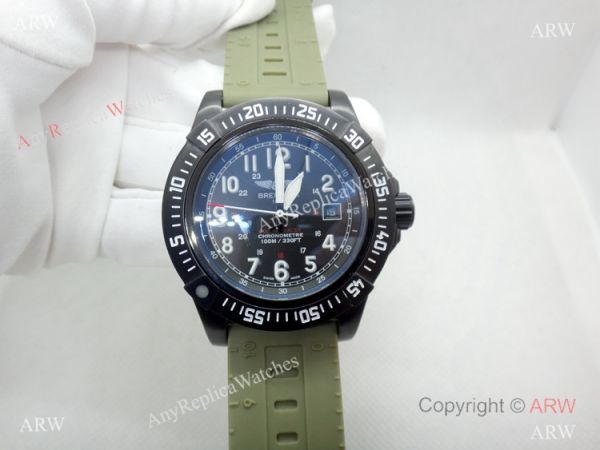 Fake Breitling Colt Skyracer Black Case Green Rubber Band Watch Fake Breitling Colt Skyracer Black Case Green Rubber Band Watch