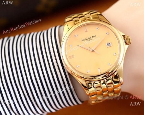 Patek Philippe Geneve Calatrava Replica Watch 2-Tone White Dial Patek Philippe Geneve Calatrava Replica Watch 2-Tone White Dial