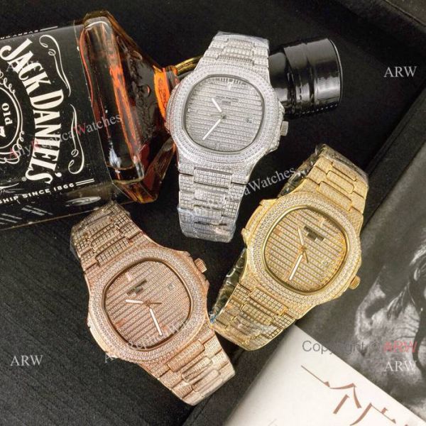 Iced Out Patek Philippe Nautilus Replica watch Quartz Movement Iced Out Patek Philippe Nautilus Replica watch Quartz Movement