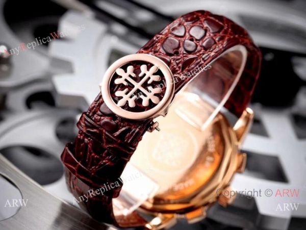 Copy Patek Philippe Geneve Chronograph Watch White Dial Brown Leather Band Copy Patek Philippe Geneve Chronograph Watch White Dial Brown Leather Band
