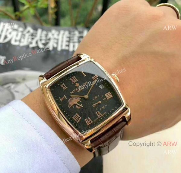 Fake Patek Philippe grand complications 40mm Watch Rose Gold Black Face Fake Patek Philippe grand complications 40mm Watch Rose Gold Black Face