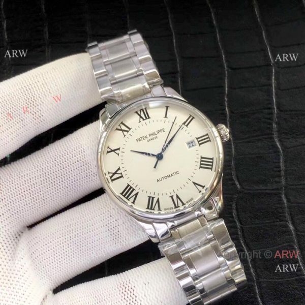 Patek Philippe Calatrava Stianless Steel White Watch New Replica Patek Philippe Calatrava Stianless Steel White Watch New Replica