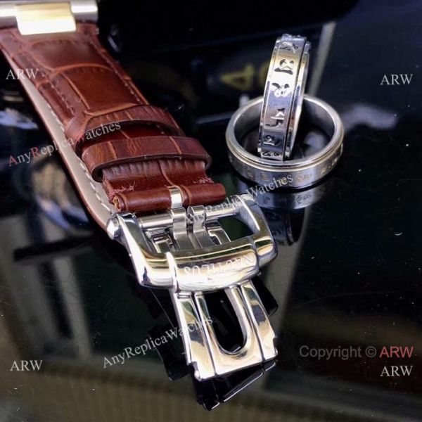 Patek Philippe Nautilus Replica Watches Rose Gold Brown Leather Strap Patek Philippe Nautilus Replica Watches Rose Gold Brown Leather Strap