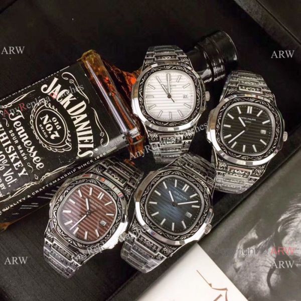 Best Replica Patek Philippe Engraving Nautilus Blue Dial 40MM Watches Best Replica Patek Philippe Engraving Nautilus Blue Dial 40MM Watches