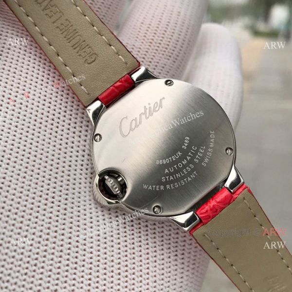 Swiss Quality Replica Cartier Ballon Bleu 33mm Watch SS Pink Dial Swiss Quality Replica Cartier Ballon Bleu 33mm Watch SS Pink Dial