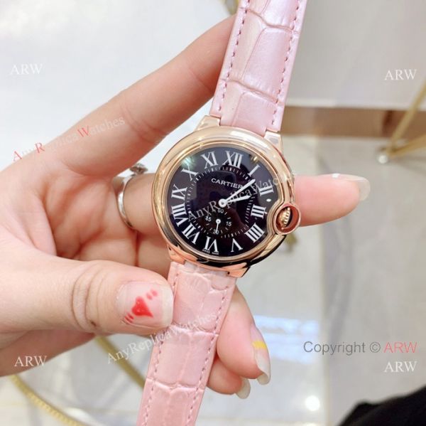 Fake Cartier Ballon Bleu Cartier Watch Lady 36mm Blue Leather Band Fake Cartier Ballon Bleu Cartier Watch Lady 36mm Blue Leather Band