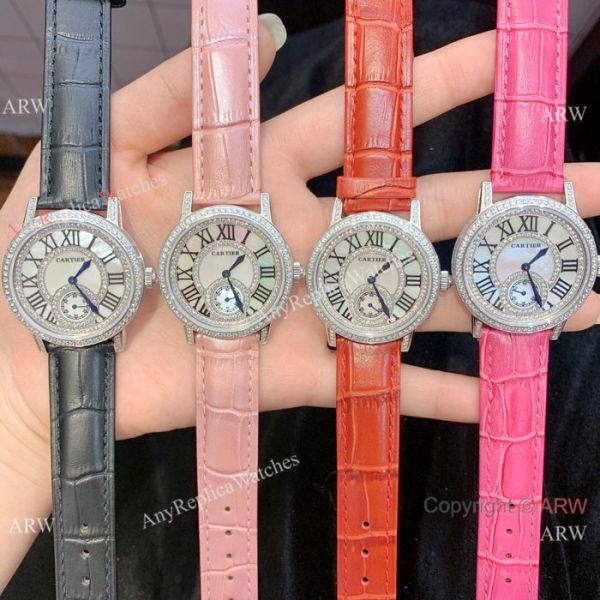 Fashion Cartier Watch Lady Diamond Bezel Black Leather Strap Fashion Cartier Watch Lady Diamond Bezel Black Leather Strap