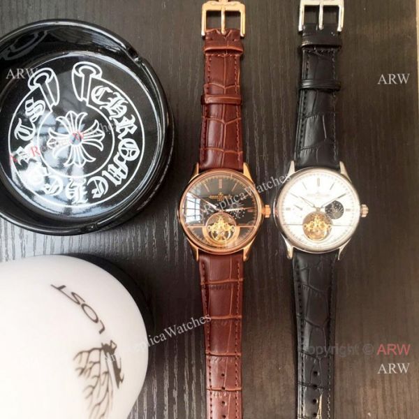 Copy Jaeger-LeCoultre Tourbillon SS Black Leather Strap Watch Copy Jaeger-LeCoultre Tourbillon SS Black Leather Strap Watch
