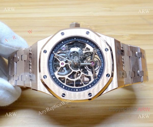 JF Fake Audemars Piguet Royal Oak Rose Gold Skeleton Watch JF Fake Audemars Piguet Royal Oak Rose Gold Skeleton Watch
