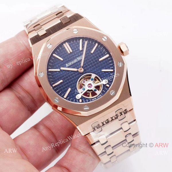 Swiss Copy Audemars Piguet Royal Oak tourbillon Watch Rose Gold Grey Dial Swiss Copy Audemars Piguet Royal Oak tourbillon Watch Rose Gold Grey Dial