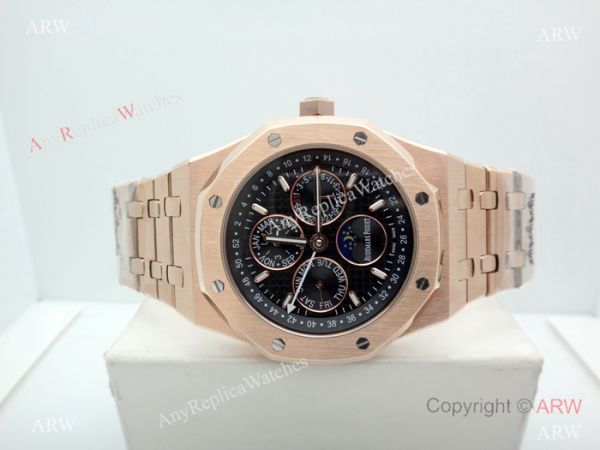 Fake Audemars Piguet Perpetual Calendar Rose Gold Black Watch Low Price Fake Audemars Piguet Perpetual Calendar Rose Gold Black Watch Low Price
