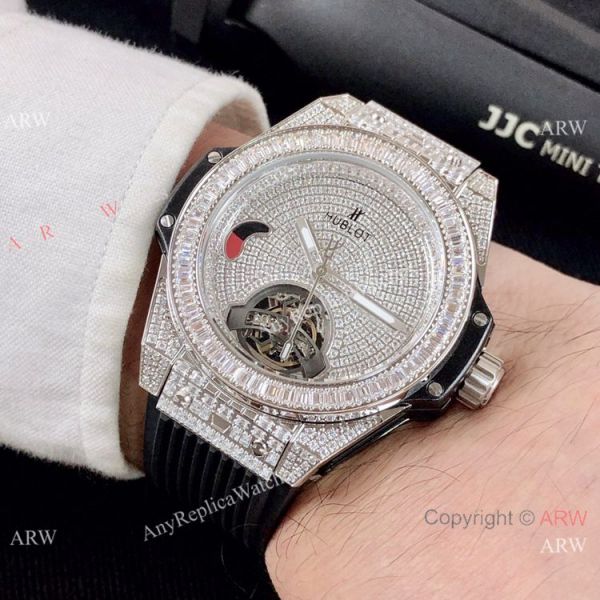 Luxury Copy Hublot Big Bang Tourbillon Iced Out Watch Black Rubber Band Luxury Copy Hublot Big Bang Tourbillon Iced Out Watch Black Rubber Band