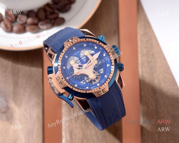 2019 Replica Hublot Big Bang Perpetual Calendar watch Rose Gold Blue Face 2019 Replica Hublot Big Bang Perpetual Calendar watch Rose Gold Blue Face