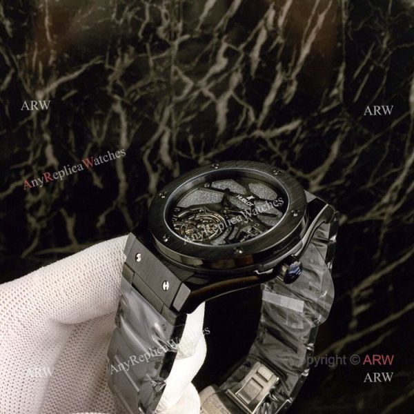 High Quality Copy Hublot Classic Fusion Squelette Tourbillon Watch All Black High Quality Copy Hublot Classic Fusion Squelette Tourbillon Watch All Black