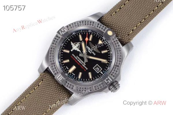 GB Swiss Replica Breitling Avenger blackbird V2 Watch Titanium Case Green Strap GB Swiss Replica Breitling Avenger blackbird V2 Watch Titanium Case Green Strap