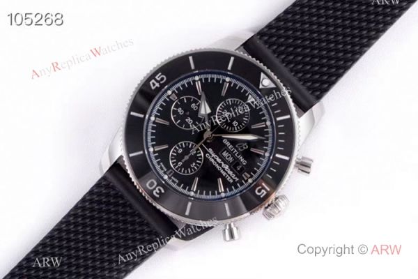 Swiss Replica Breitling Superocean Heritage II day-date SS Black Dial Watch GB factory Swiss Replica Breitling Superocean Heritage II day-date SS Black Dial Watch GB factory