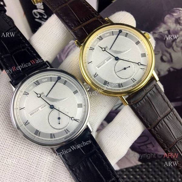High Quality Copy Breguet Classique Mens Watch SS Black Leather Strap High Quality Copy Breguet Classique Mens Watch SS Black Leather Strap