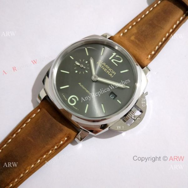 Replica Panerai PAM 904 Luminor DUE Watch SS Gray Face Green Marker Replica Panerai PAM 904 Luminor DUE Watch SS Gray Face Green Marker