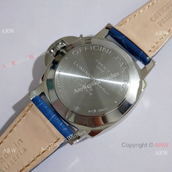 Copy Panerai Luminor Due PAM906 42mm Watch SS Blue Leather Strap Copy Panerai Luminor Due PAM906 42mm Watch SS Blue Leather Strap