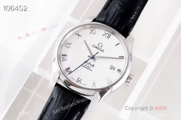 Swiss Grade 1 Omega De Ville Co Axial White Dial Leather Strap Watch VS Factory Swiss Grade 1 Omega De Ville Co Axial White Dial Leather Strap Watch VS Factory