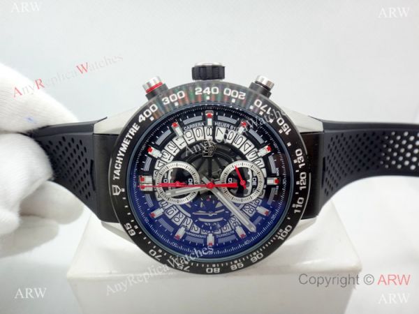 Copy Tag Heuer Carrera Calibre 01 Black Chronograph Dial watch 45mm Copy Tag Heuer Carrera Calibre 01 Black Chronograph Dial watch 45mm