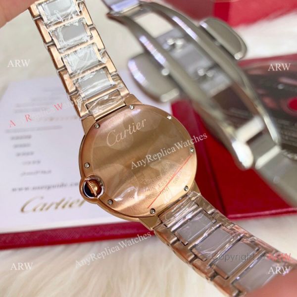 Copy Cartier Ballon Bleu quartz 36mm Watch White CeramicRose Gold Case Copy Cartier Ballon Bleu quartz 36mm Watch White CeramicRose Gold Case