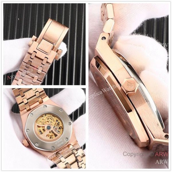 High Quality Fake AP Skeleton Royal Oak Rose Gold Black Dial Watch High Quality Fake AP Skeleton Royal Oak Rose Gold Black Dial Watch