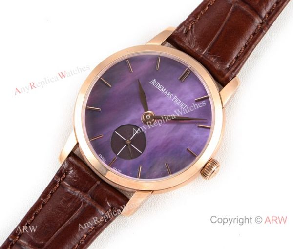 Super Clone Audemars Piguet Jules Audemars Swiss 3090 Watch Rose Gold Purple Dial Super Clone Audemars Piguet Jules Audemars Swiss 3090 Watch Rose Gold Purple Dial