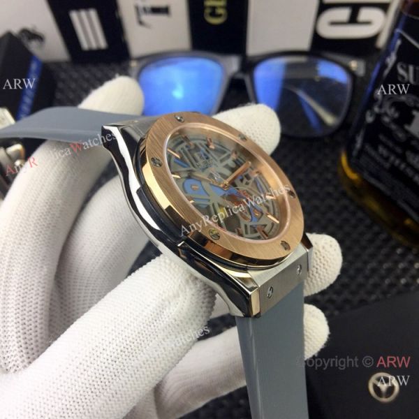 New Style Hublot Classic Fusion Rose Gold Bezel Rubber Strap Watches New Style Hublot Classic Fusion Rose Gold Bezel Rubber Strap Watches